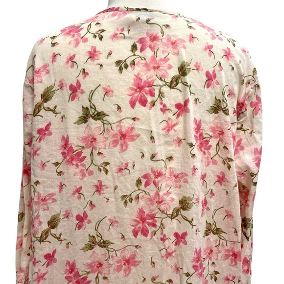 APRIL CORNELL Vintage Cottagecore Romantic Nightgown Sleep Dress Pink size XL - Picture 6 of 7